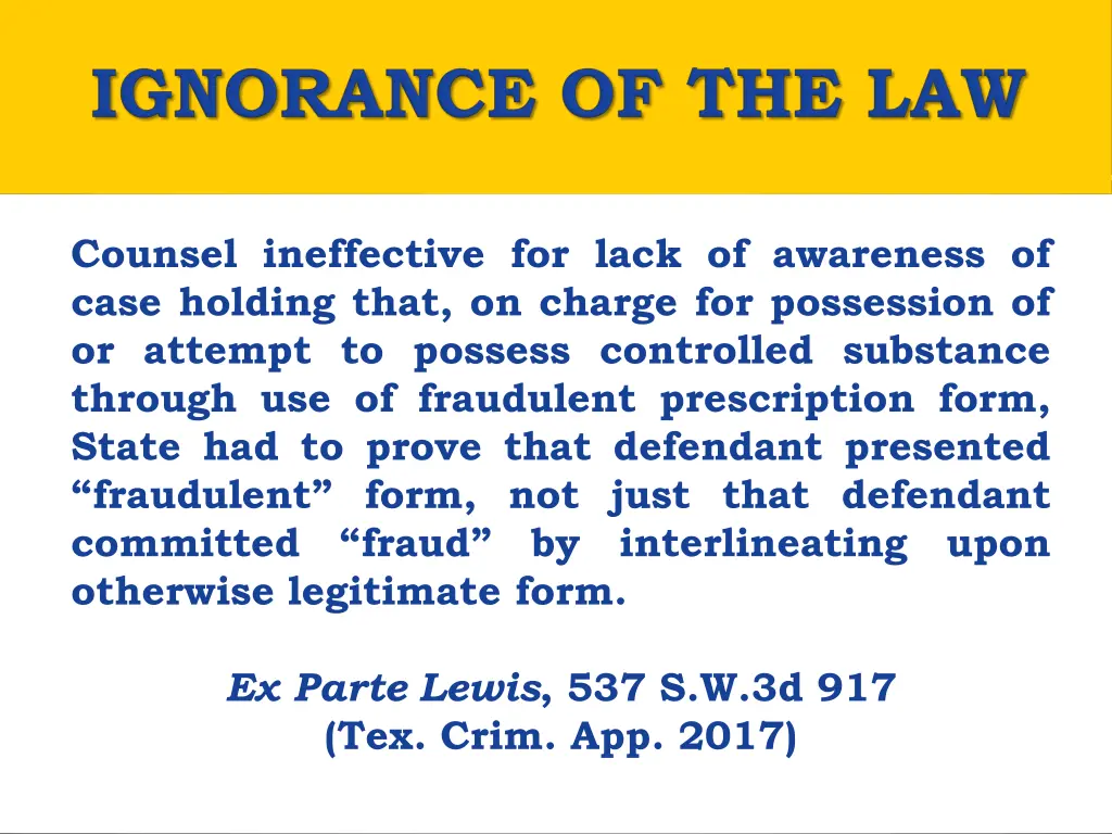 counsel ineffective for lack of awareness of case