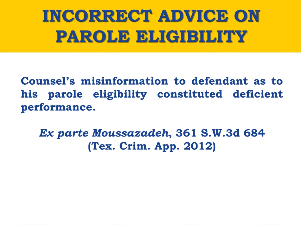 counsel s misinformation to defendant