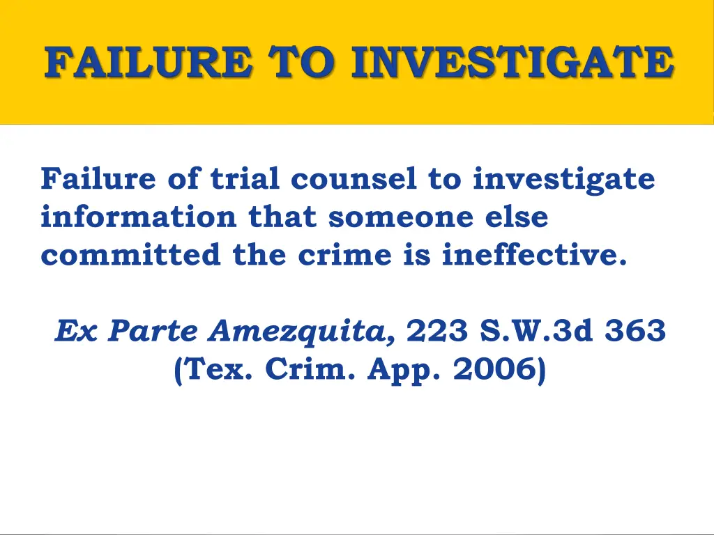 failure of trial counsel to investigate