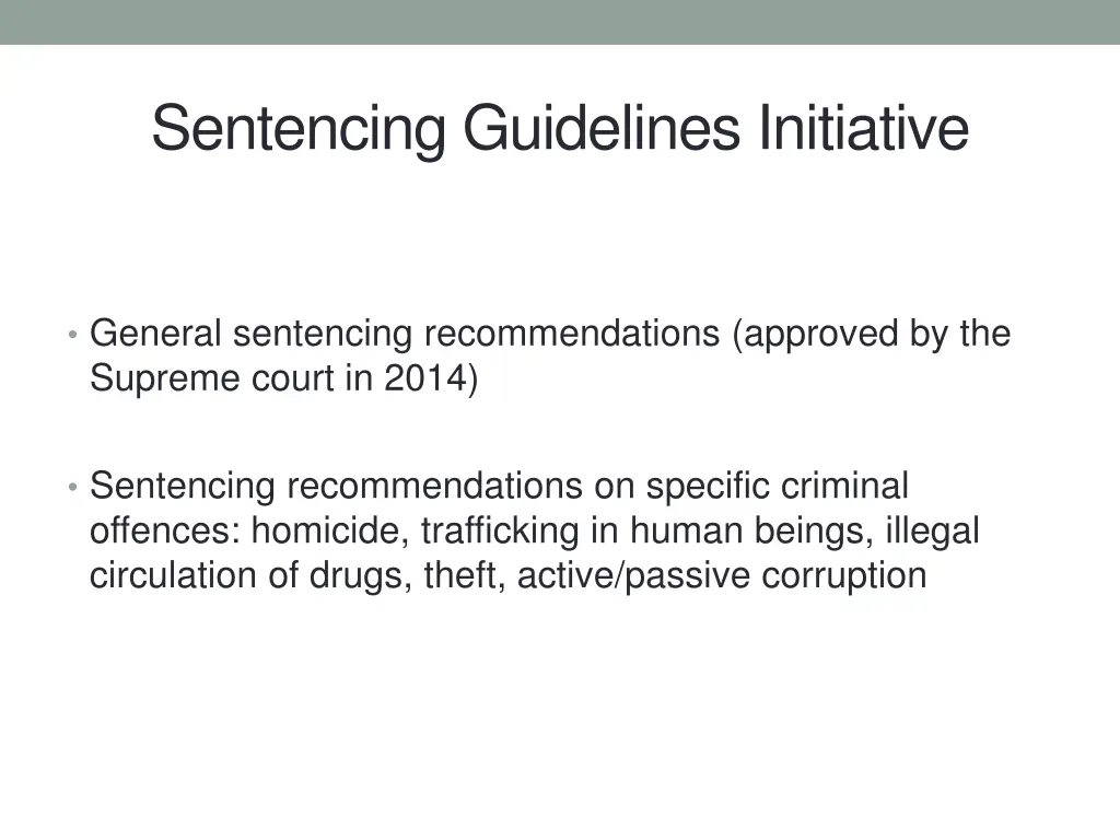 sentencing guidelines initiative