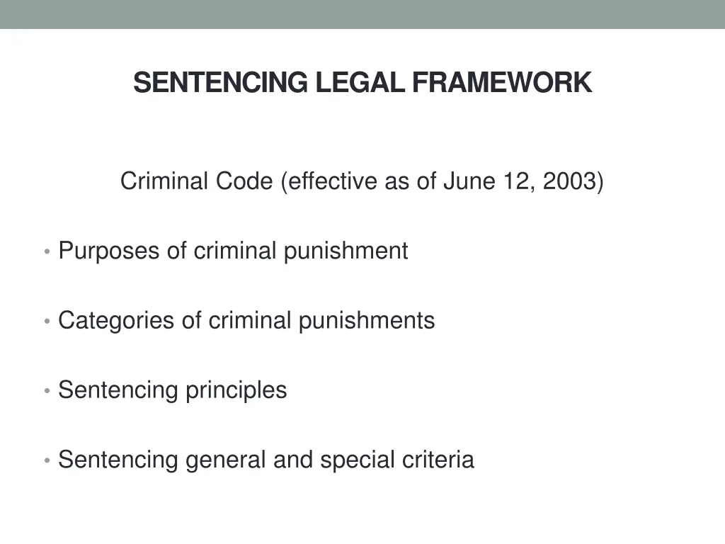 sentencing legal framework