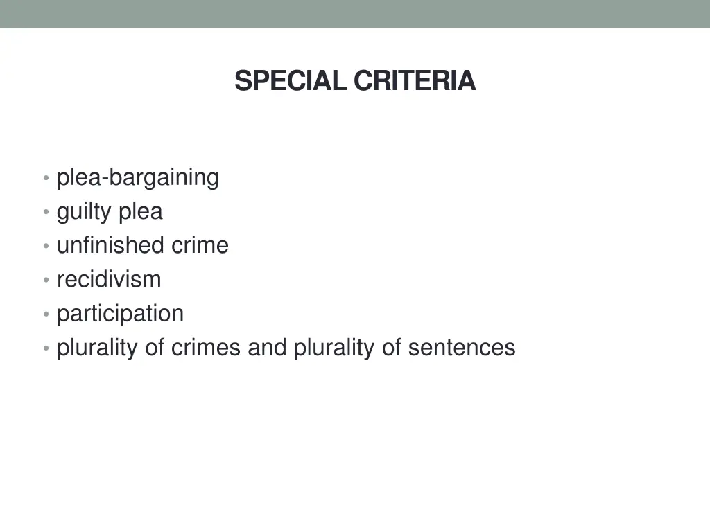 special criteria