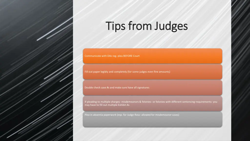 tips from judges tips from judges