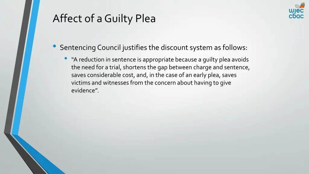 affect of a guilty plea