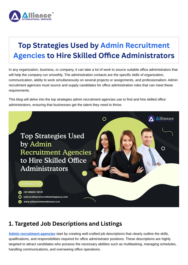 top strategies used by admin recruitment agencies