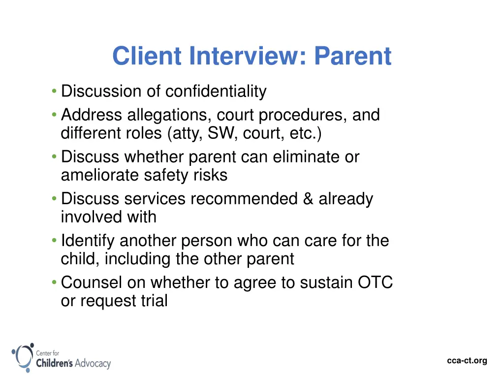 client interview parent