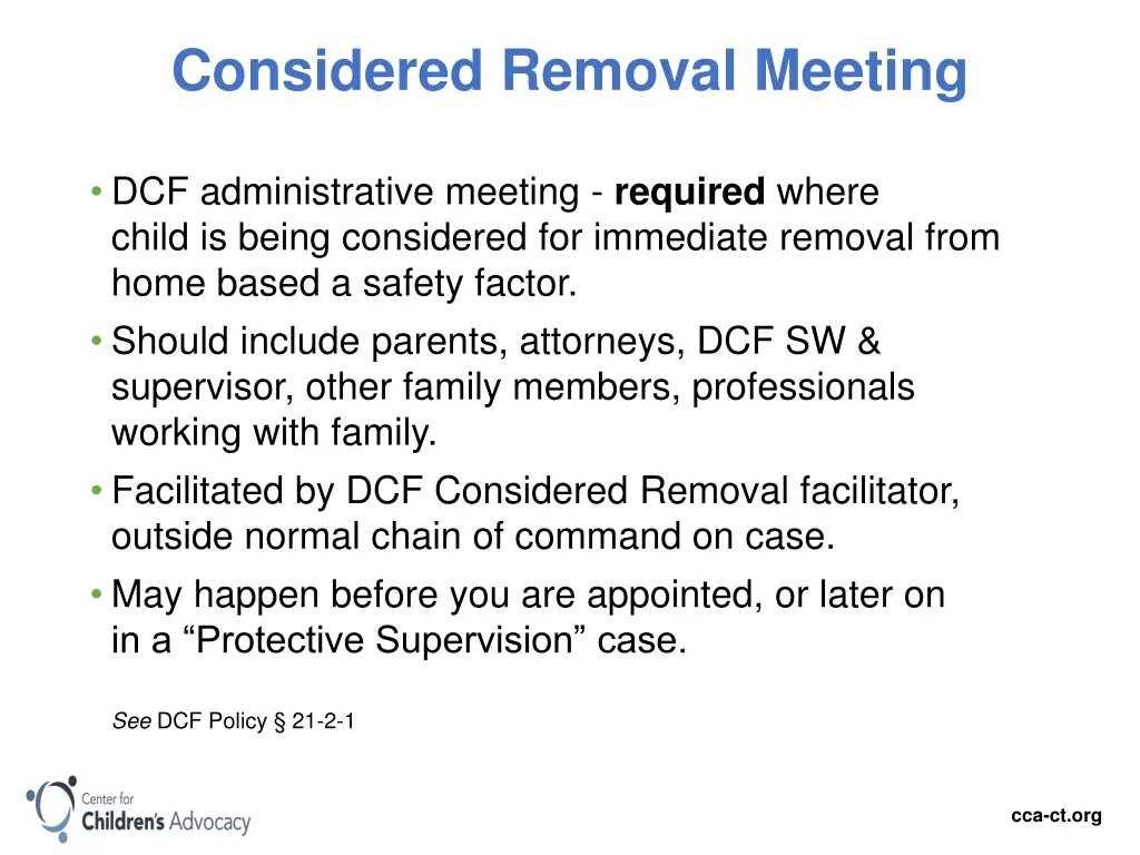 considered removal meeting