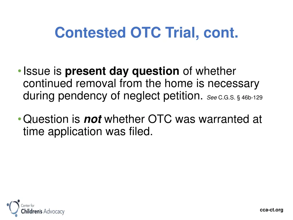 contested otc trial cont