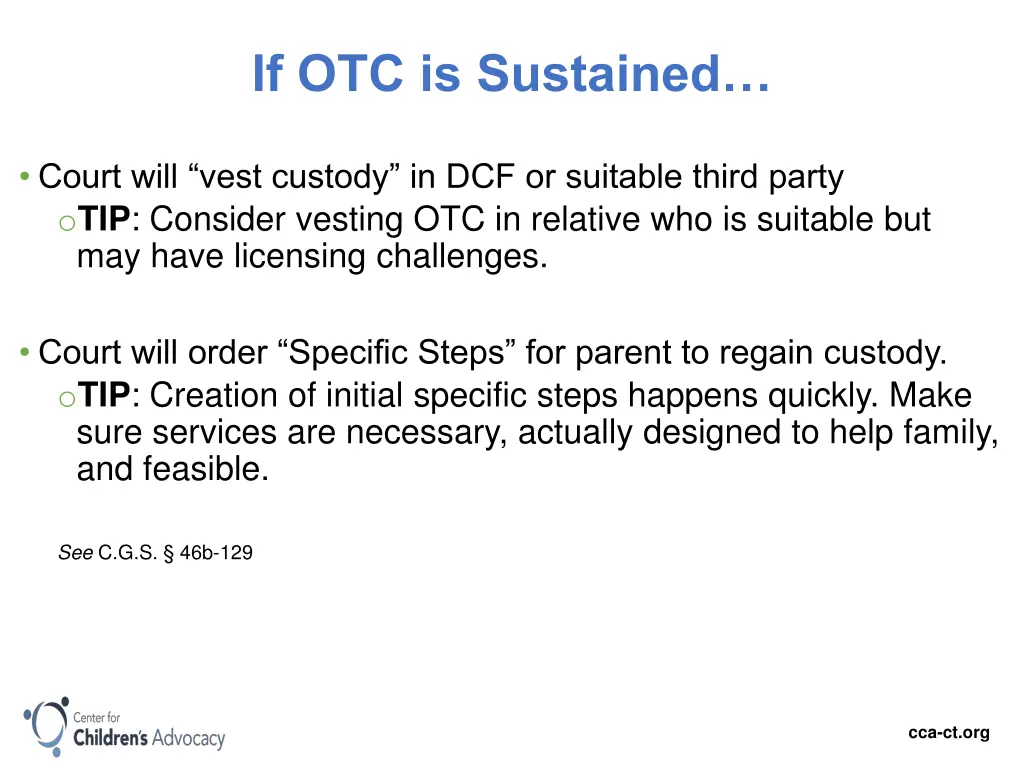 if otc is sustained