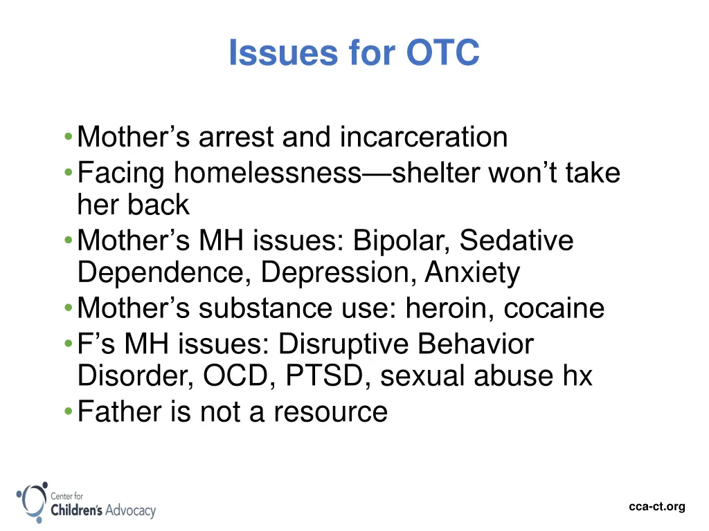 issues for otc