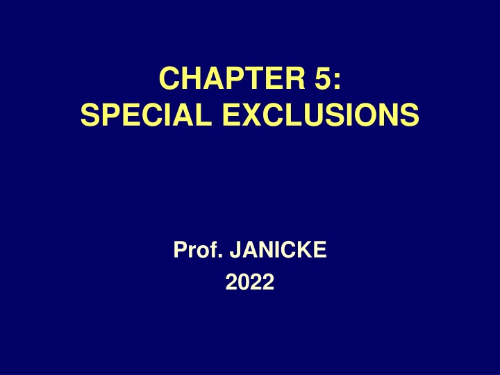 chapter 5 special exclusions