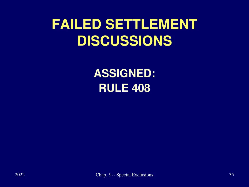 failed settlement discussions