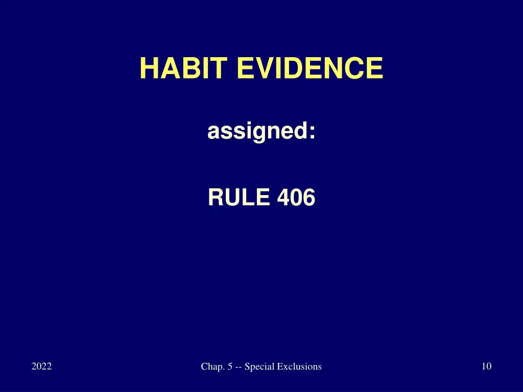 habit evidence