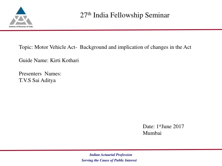 27 th india fellowship seminar