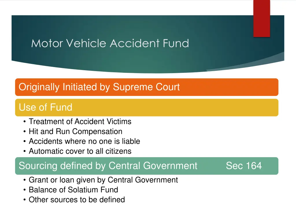 motor vehicle accident fund