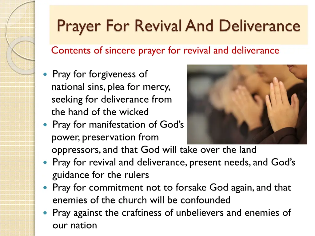 prayer for revival and deliverance 1