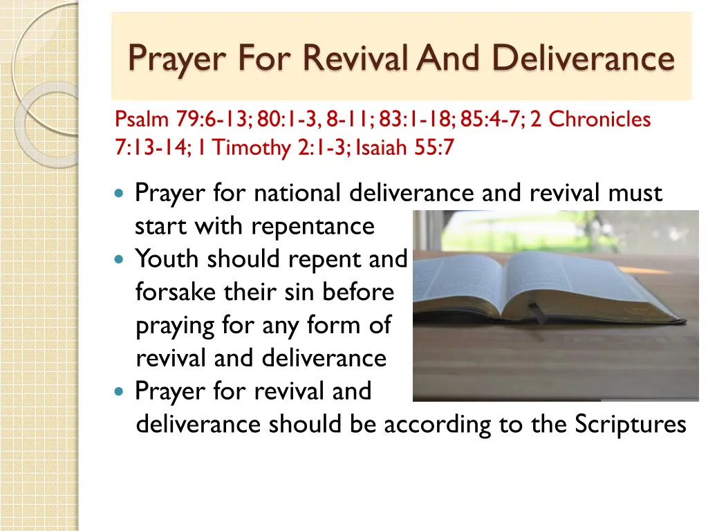 prayer for revival and deliverance