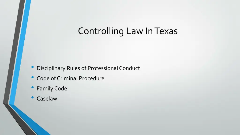 controlling law in texas