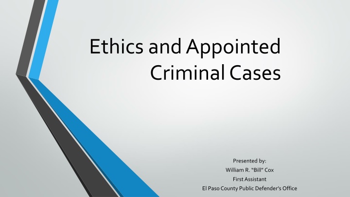 ethics and appointed criminal cases