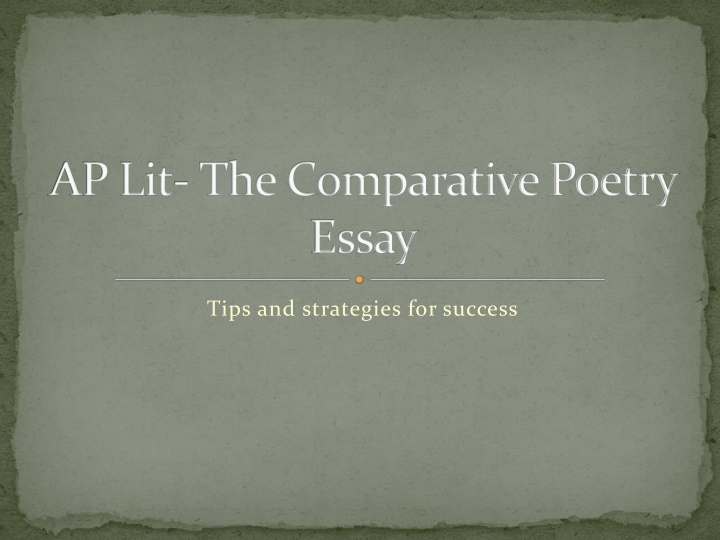 ap lit the comparative poetry essay