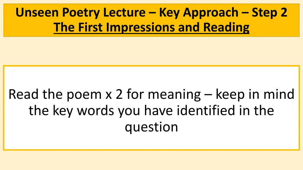 unseen poetry lecture key approach step 1