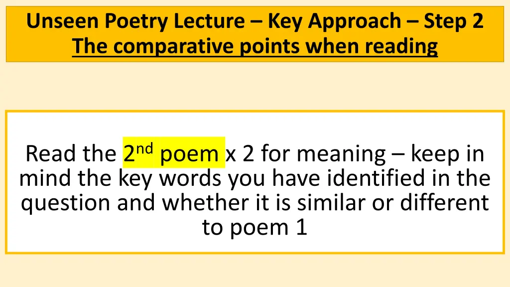 unseen poetry lecture key approach step 3