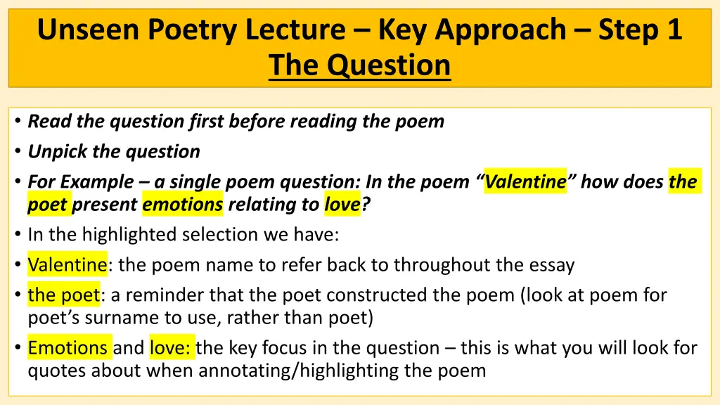 unseen poetry lecture key approach step