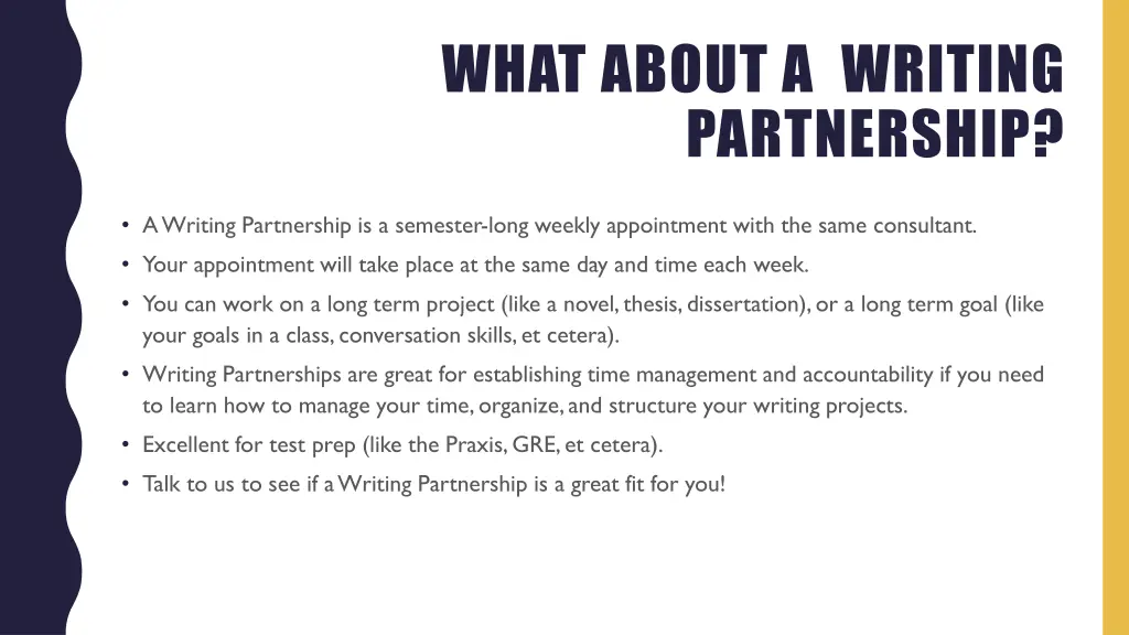 what about a writing partnership