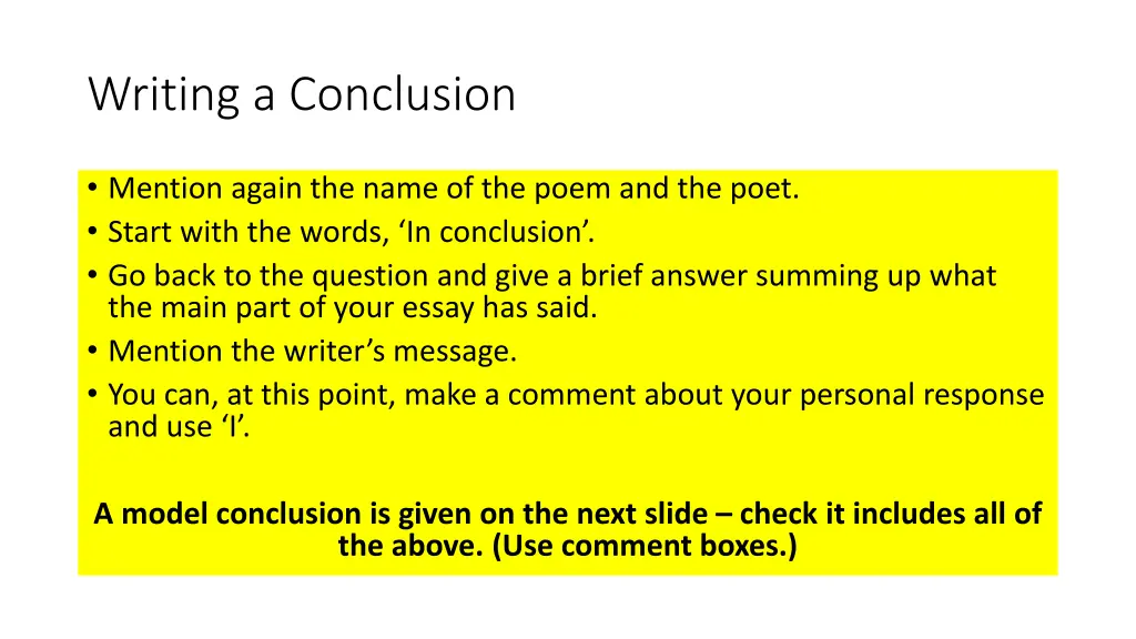 writing a conclusion