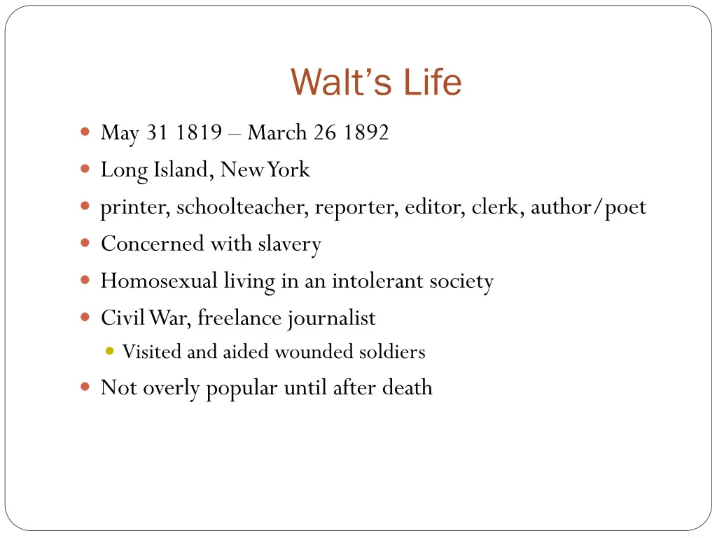 walt s life