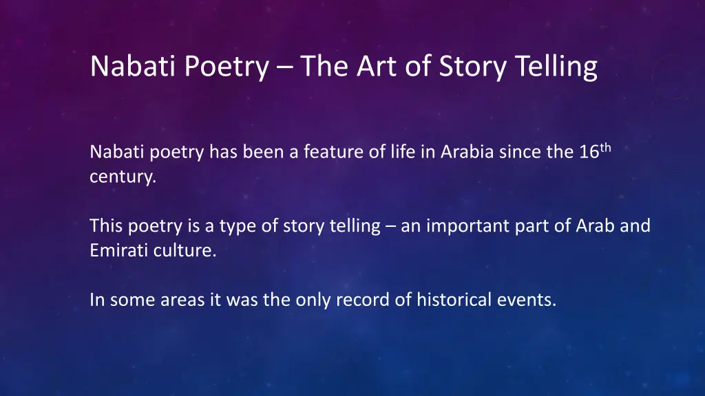 nabati poetry the art of story telling