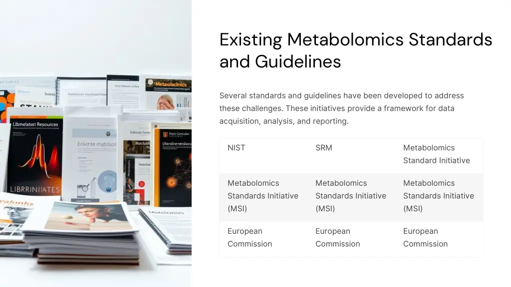 existing metabolomics standards and guidelines