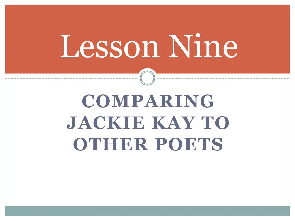 lesson nine