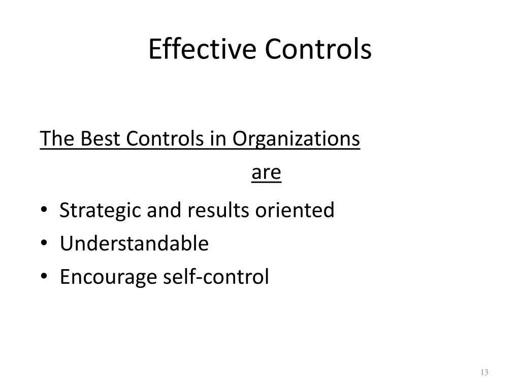 effective controls