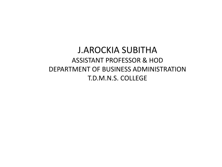 j arockia subitha assistant professor