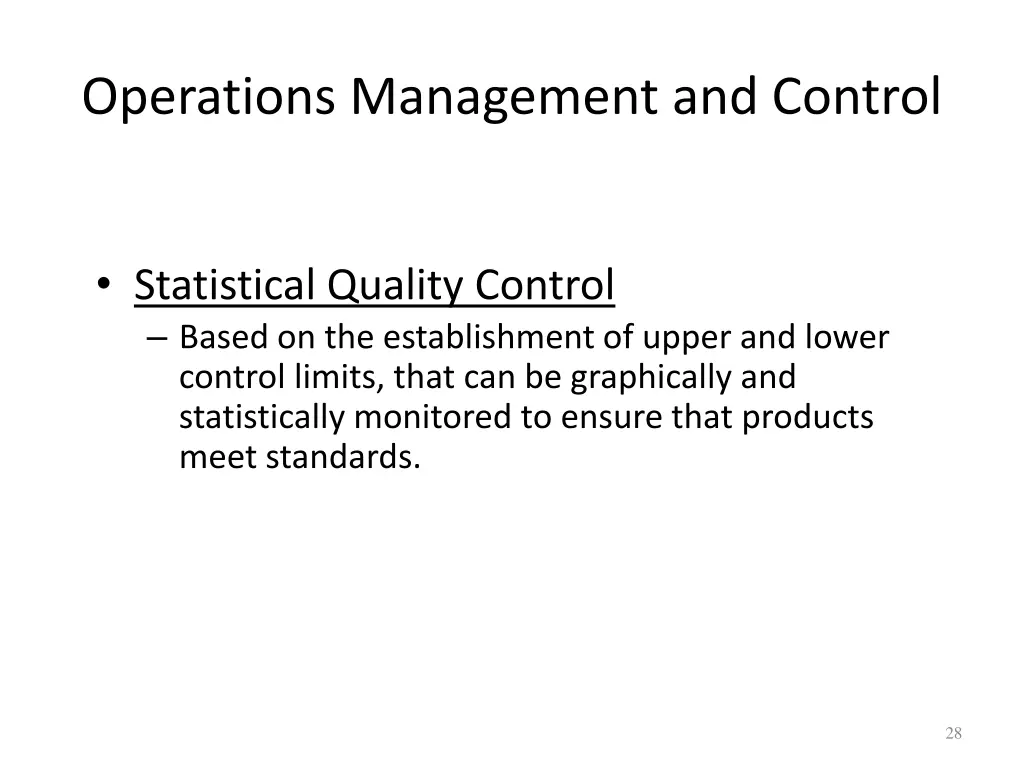 operations management and control 2