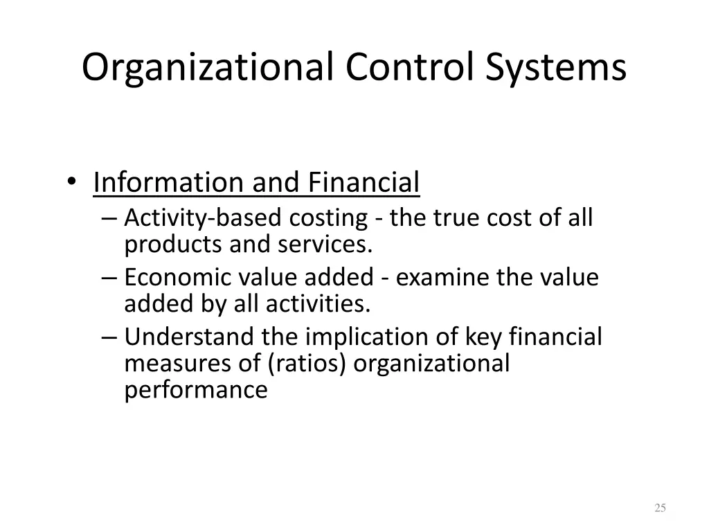 organizational control systems 3