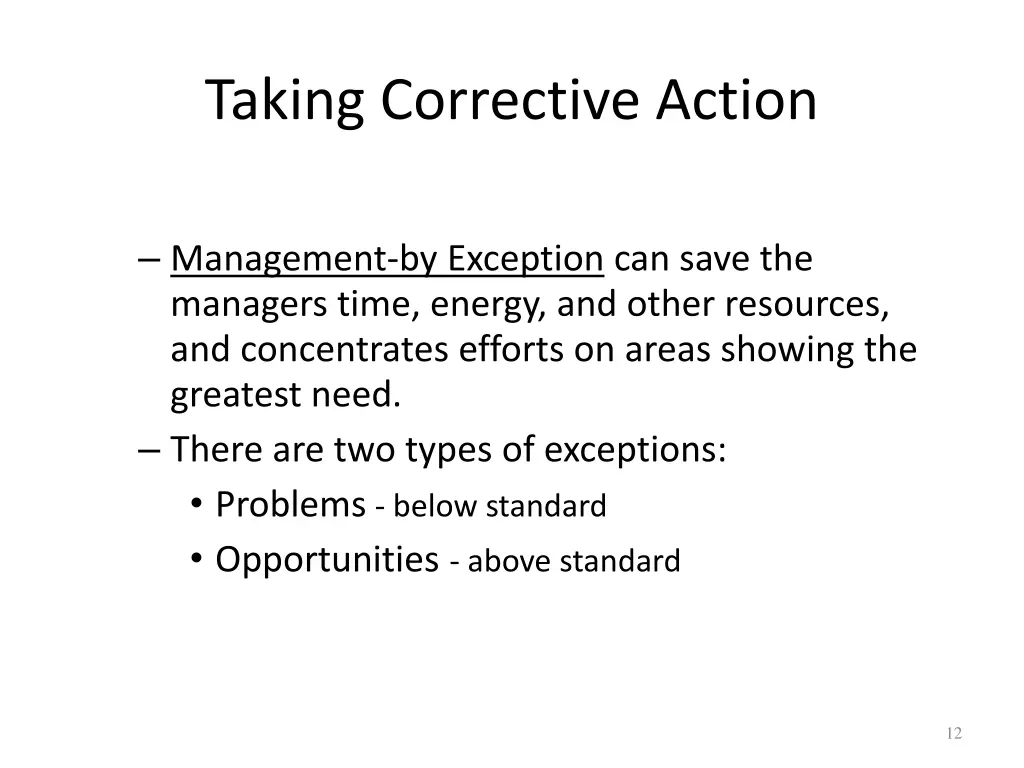 taking corrective action 1