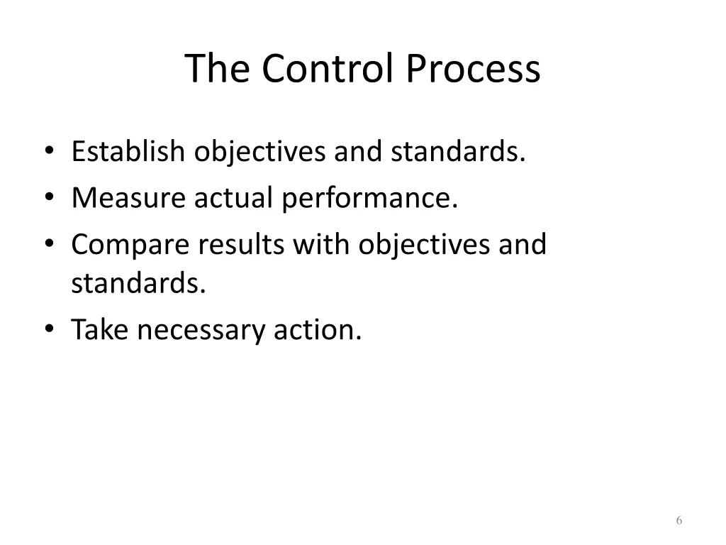 the control process