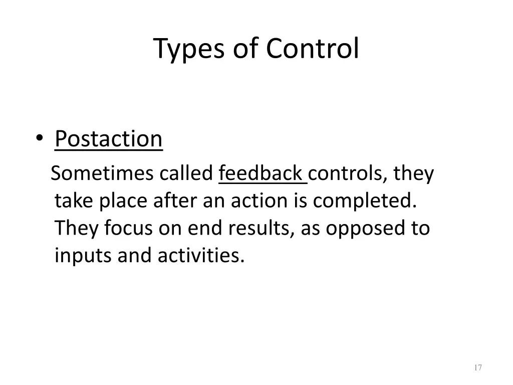 types of control 2