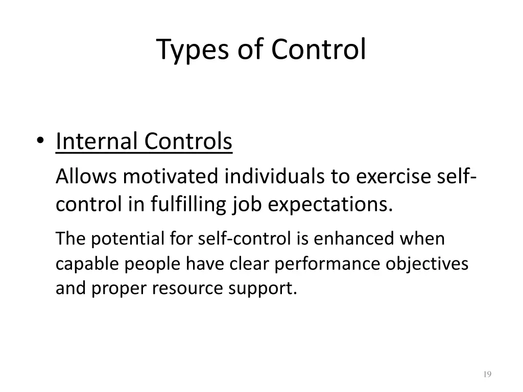 types of control 3