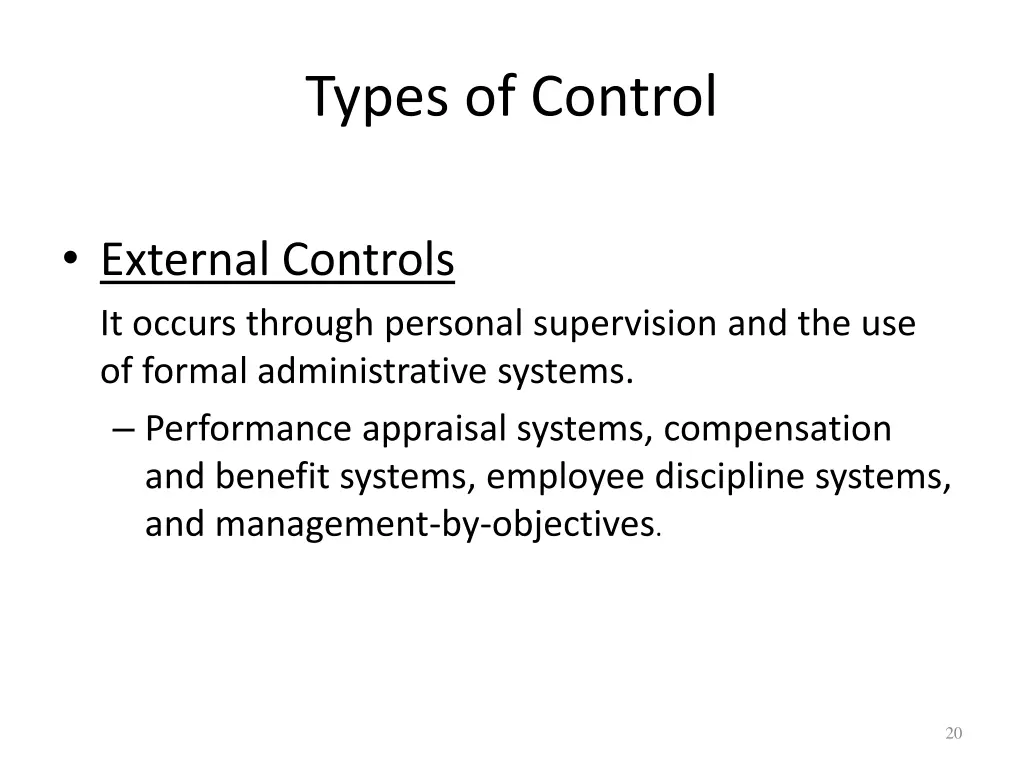 types of control 4