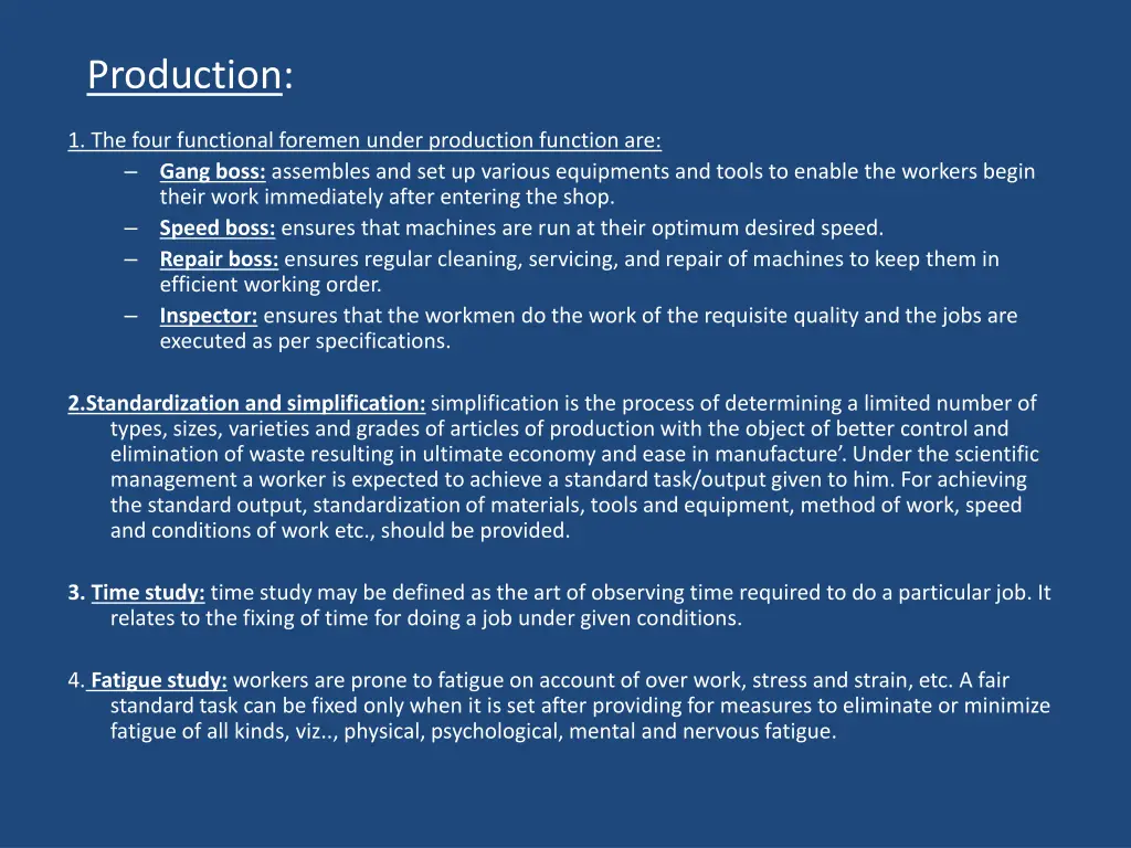 production