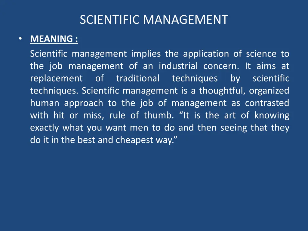 scientific management