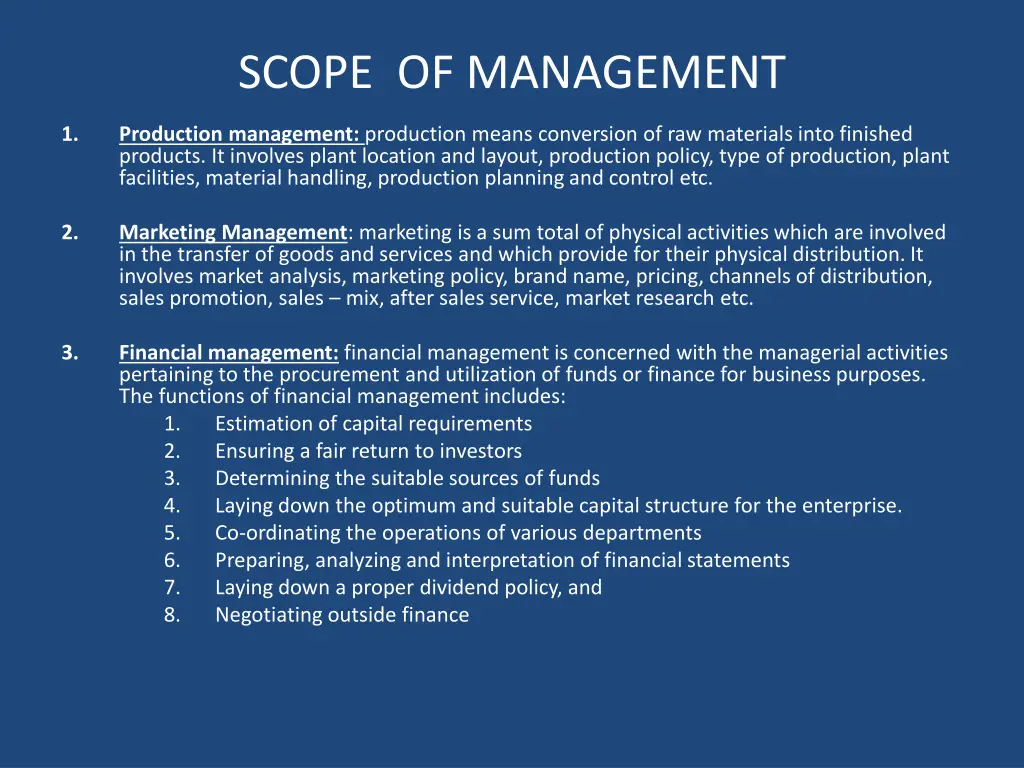 scope of management