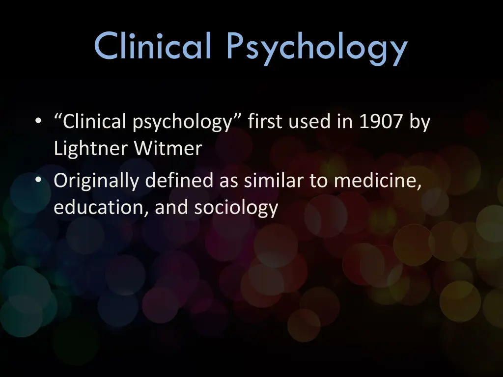 clinical psychology