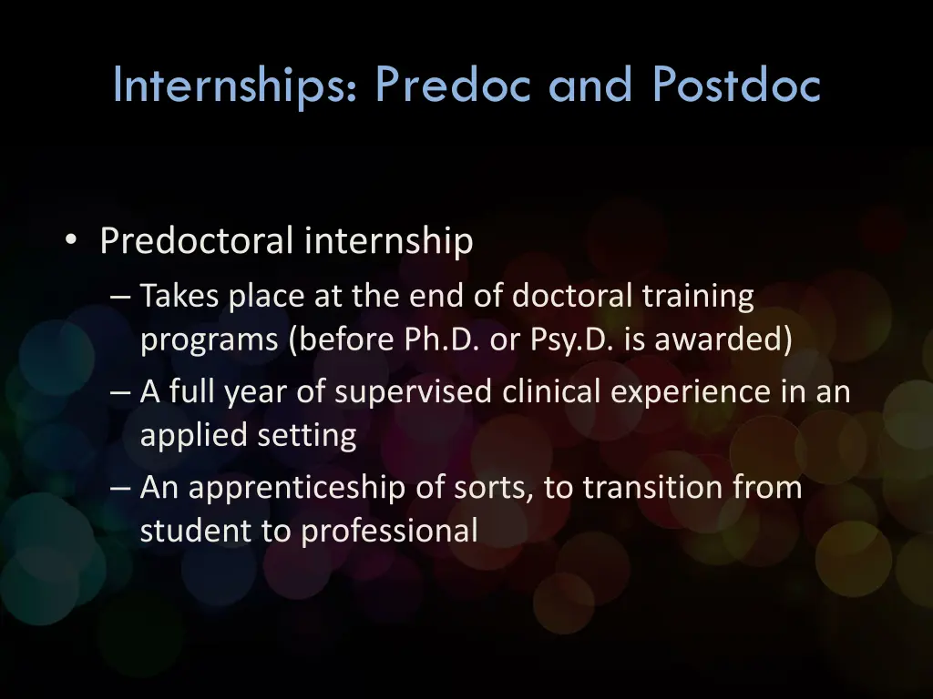 internships predoc and postdoc