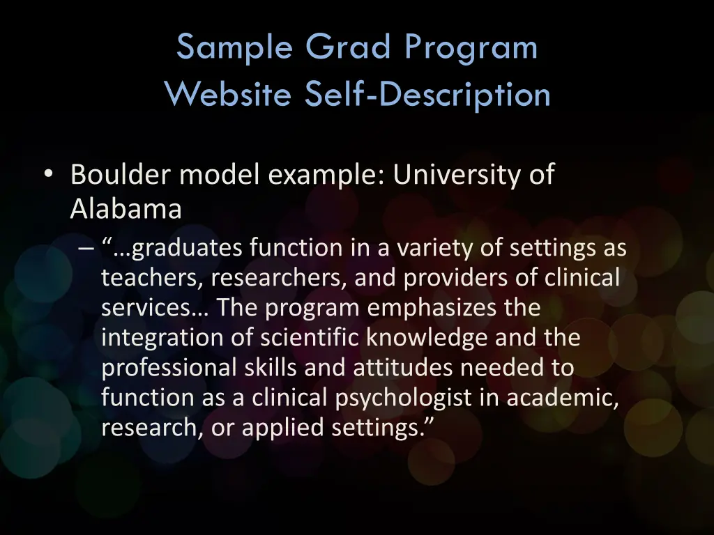 sample grad program website self description