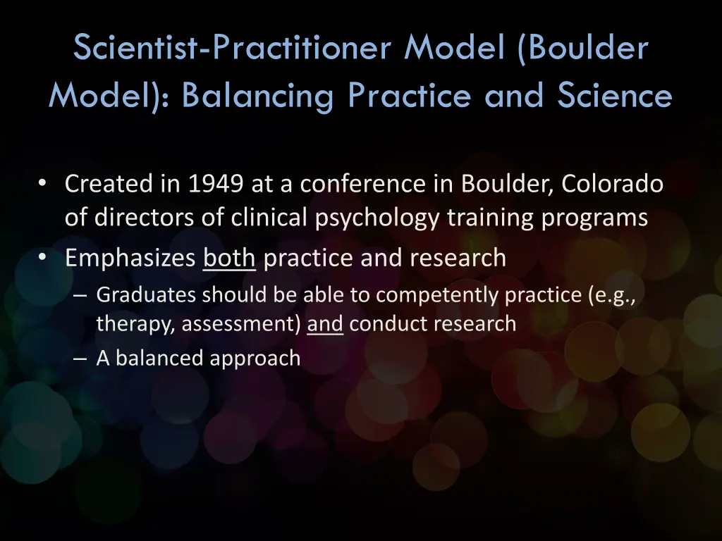 scientist practitioner model boulder model