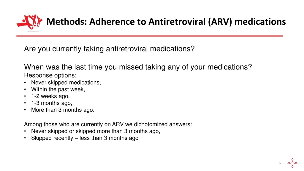 methods adherence to antiretroviral